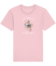 Load image into Gallery viewer, Pink keep our sea plastic free octopus t-shirt