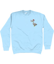 Load image into Gallery viewer, Christmas murder goose embroidered sweatshirt blue