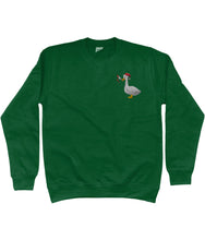 Load image into Gallery viewer, Christmas murder goose embroidered sweatshirt green
