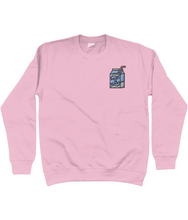 Load image into Gallery viewer, Pink dairy is scary milk carton embroidered vegan sweatshirt