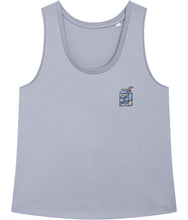 Load image into Gallery viewer, Dairy is scary blue embroidered tank top
