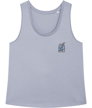 Load image into Gallery viewer, Dairy is scary blue embroidered tank top
