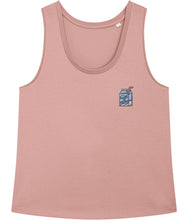 Load image into Gallery viewer, Dairy is scary pink embroidered tank top