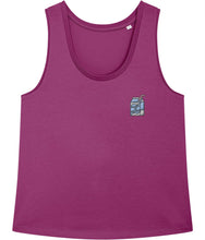 Load image into Gallery viewer, Dairy is scary purple embroidered tank top