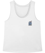 Load image into Gallery viewer, Dairy is scary white embroidered tank top