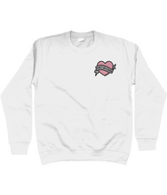 Load image into Gallery viewer, White don&#39;t be a dick sweatshirt 
