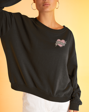 Load image into Gallery viewer, Black don't be a dick sweatshirt on a model