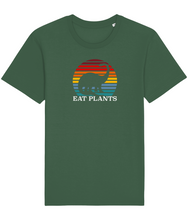 Load image into Gallery viewer, Eat plants dinosaur organic cotton t-shirt in green