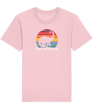 Load image into Gallery viewer, Eat plants dinosaur organic cotton t-shirt in pink