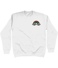 Load image into Gallery viewer, White fuck off rainbow embroidered sweatshirt

