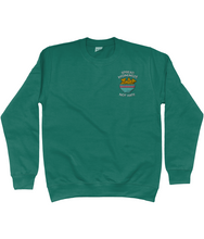 Load image into Gallery viewer, Green spread hummus not hate sweatshirt
