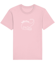 Load image into Gallery viewer, Herbivore dinosaur organic cotton vegan t-shirt in pink