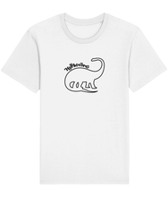 Load image into Gallery viewer, White unisex herbivore dinosaur vegan t-shirt.