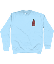 Load image into Gallery viewer, Hot stuff sriracha sweatshirt in blue