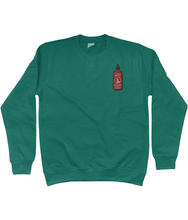Load image into Gallery viewer, Hot stuff sriracha sweatshirt in green