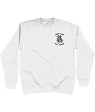 Load image into Gallery viewer, White leave my tits alone vegan sweatshirt