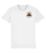 Load image into Gallery viewer, White less upsetti more spaghetti embroidered t-shirt

