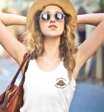 Load image into Gallery viewer, Less Upset, More Spaghetti Tank in white on a model