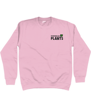 Load image into Gallery viewer, Pink Blue powered by plants embroidered sweatshirt