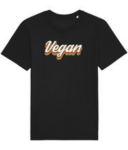 Load image into Gallery viewer, Black retro vegan t-shirt