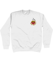Load image into Gallery viewer, White send noods embroidered sweatshirt.