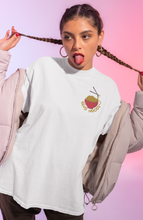 Load image into Gallery viewer, Model wearing white send noods embroidered t-shirt