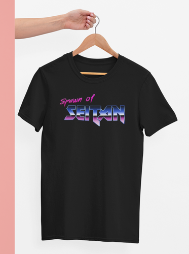 Black unisex spawn of seitan vegan shirt