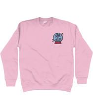 Load image into Gallery viewer, Pink embroidered the future is vegan sweatshirt.