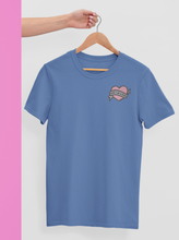 Load image into Gallery viewer, Blue don&#39;t be a dick shirt on a hanger
