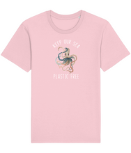 Load image into Gallery viewer, Pink keep our sea plastic free octopus t-shirt
