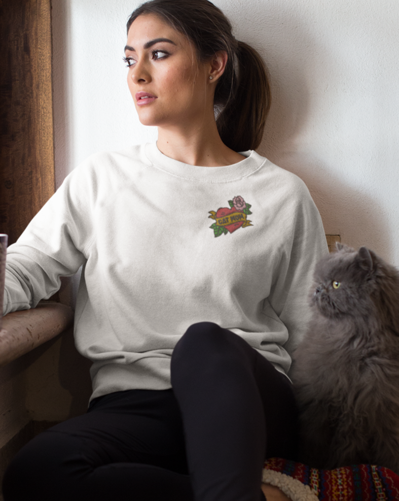 Cat Mom - Embroidered Sweatshirt