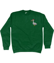 Load image into Gallery viewer, Christmas murder goose embroidered sweatshirt green
