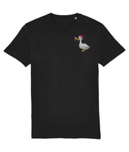 Load image into Gallery viewer, Christmas murder goose embroidered t-shirt in black
