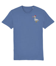 Load image into Gallery viewer, Christmas murder goose embroidered t-shirt in blue
