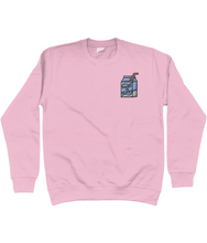Load image into Gallery viewer, Pink dairy is scary milk carton embroidered vegan sweatshirt
