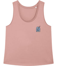 Load image into Gallery viewer, Dairy is scary pink embroidered tank top
