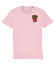 Load image into Gallery viewer, Fries before guys embroidered t-shirt in pink
