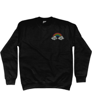 Load image into Gallery viewer, Black fuck off rainbow embroidered sweatshirt
