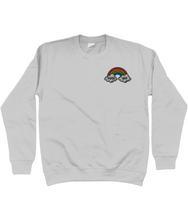 Load image into Gallery viewer, Grey fuck off rainbow embroidered sweatshirt
