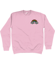 Load image into Gallery viewer, Pink fuck off rainbow embroidered sweatshirt
