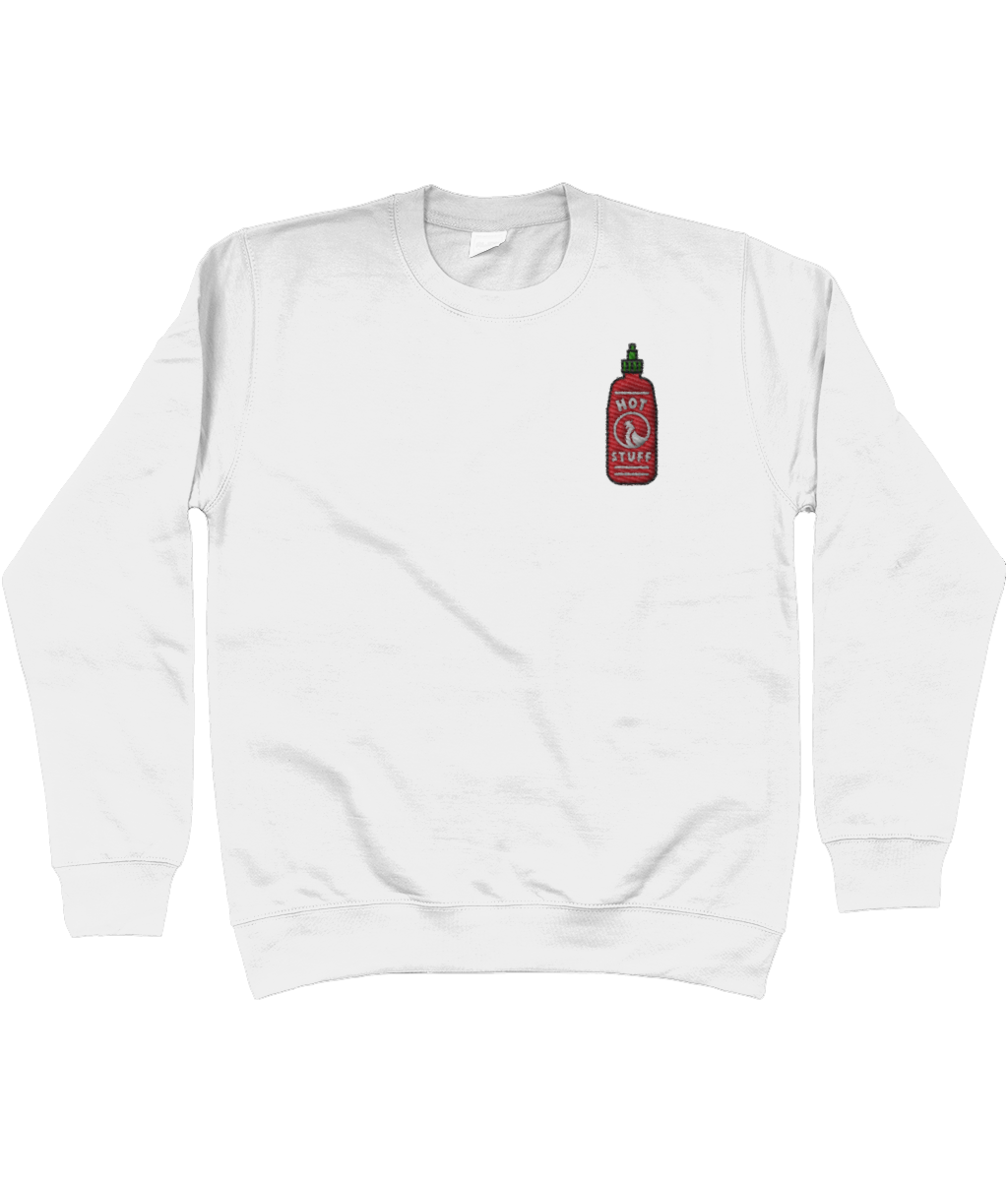 Hot stuff sriracha sweatshirt in white