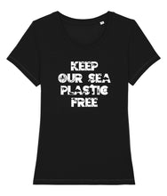 Load image into Gallery viewer, Keep our sea plastic free shirt black
