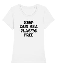 Load image into Gallery viewer, Keep our sea plastic free shirt white
