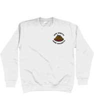 Load image into Gallery viewer, White less upsetti, more spaghetti embroidered sweatshirt
