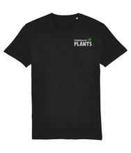 Load image into Gallery viewer, Black powered by plants shirt
