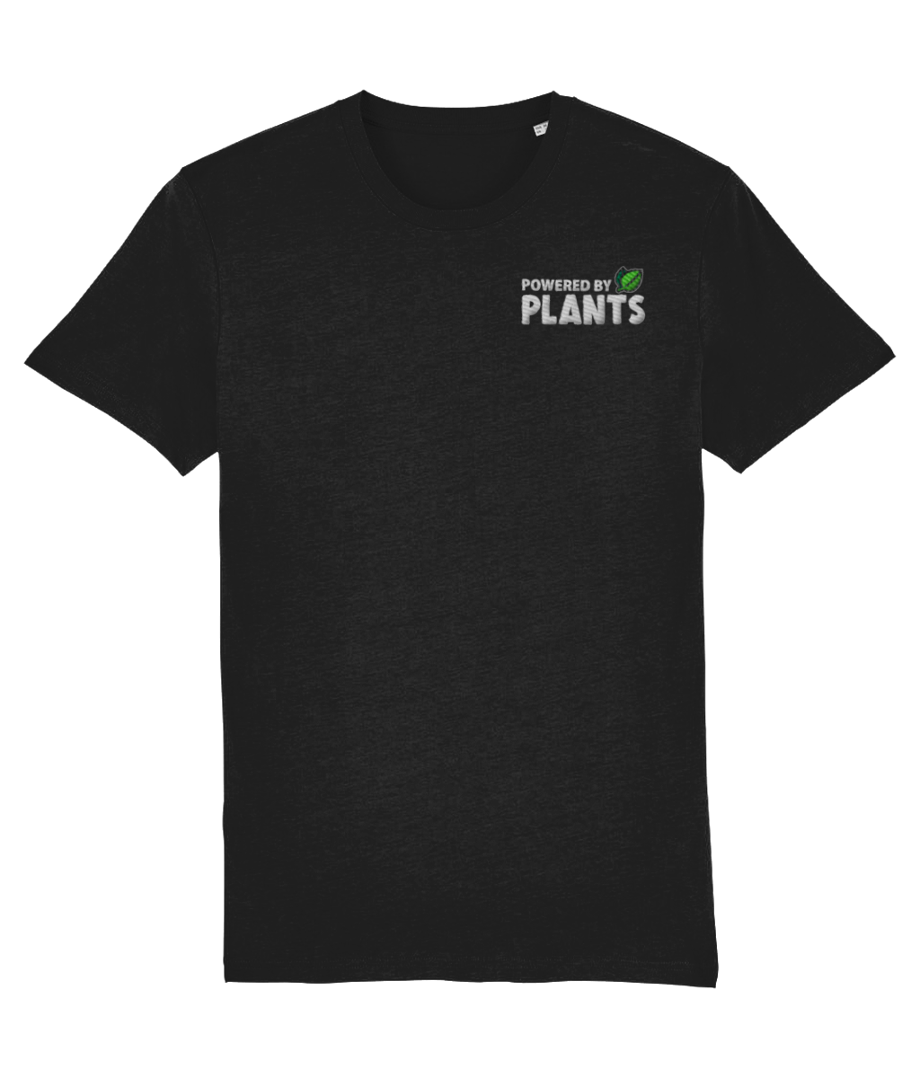 Black powered by plants shirt