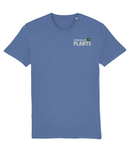 Load image into Gallery viewer, Blue powered by plants shirt
