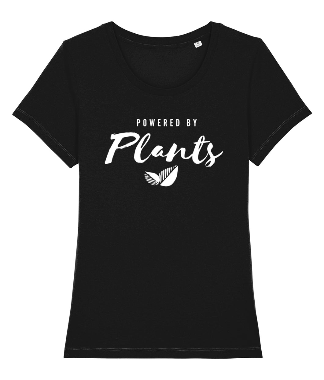 Black powered by plants t-shirt