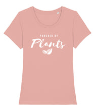 Load image into Gallery viewer, Pink powered by plants t-shirt
