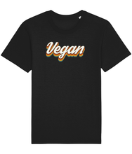 Load image into Gallery viewer, Black retro vegan t-shirt
